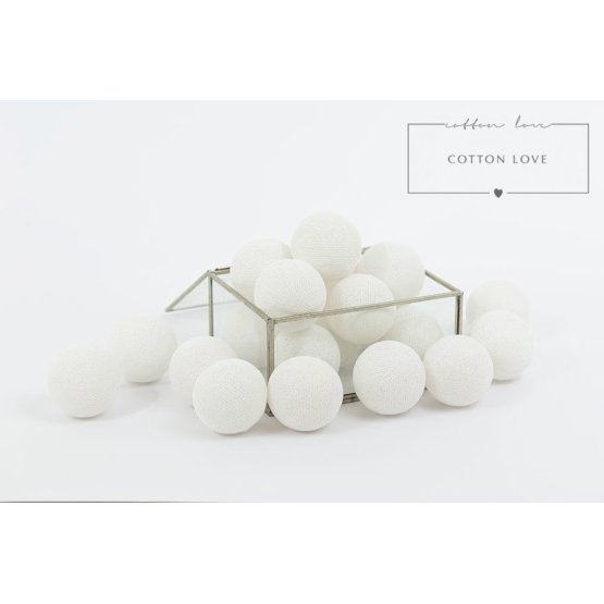 Pamut világító LED golyócskák Cotton Balls - fehér